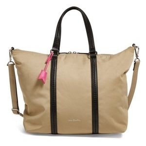 Vera Bradley Tan Khaki Small Midtown Tote Duffel Bag